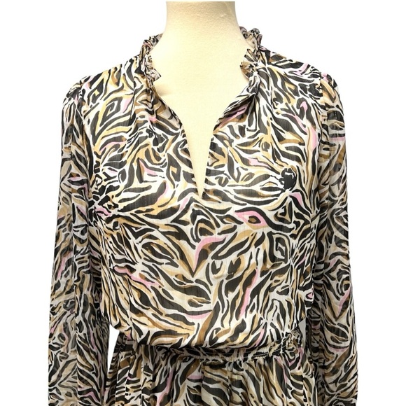 Lilly Pulitzer Can You Zee Me Ardith Long Sleeve Printed Tiered Midi Dress Sz 8 - Picture 3 of 12